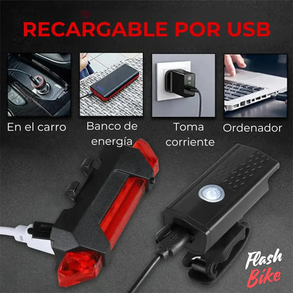 KIT LUCES RECARGABLES PARA BICICLETA