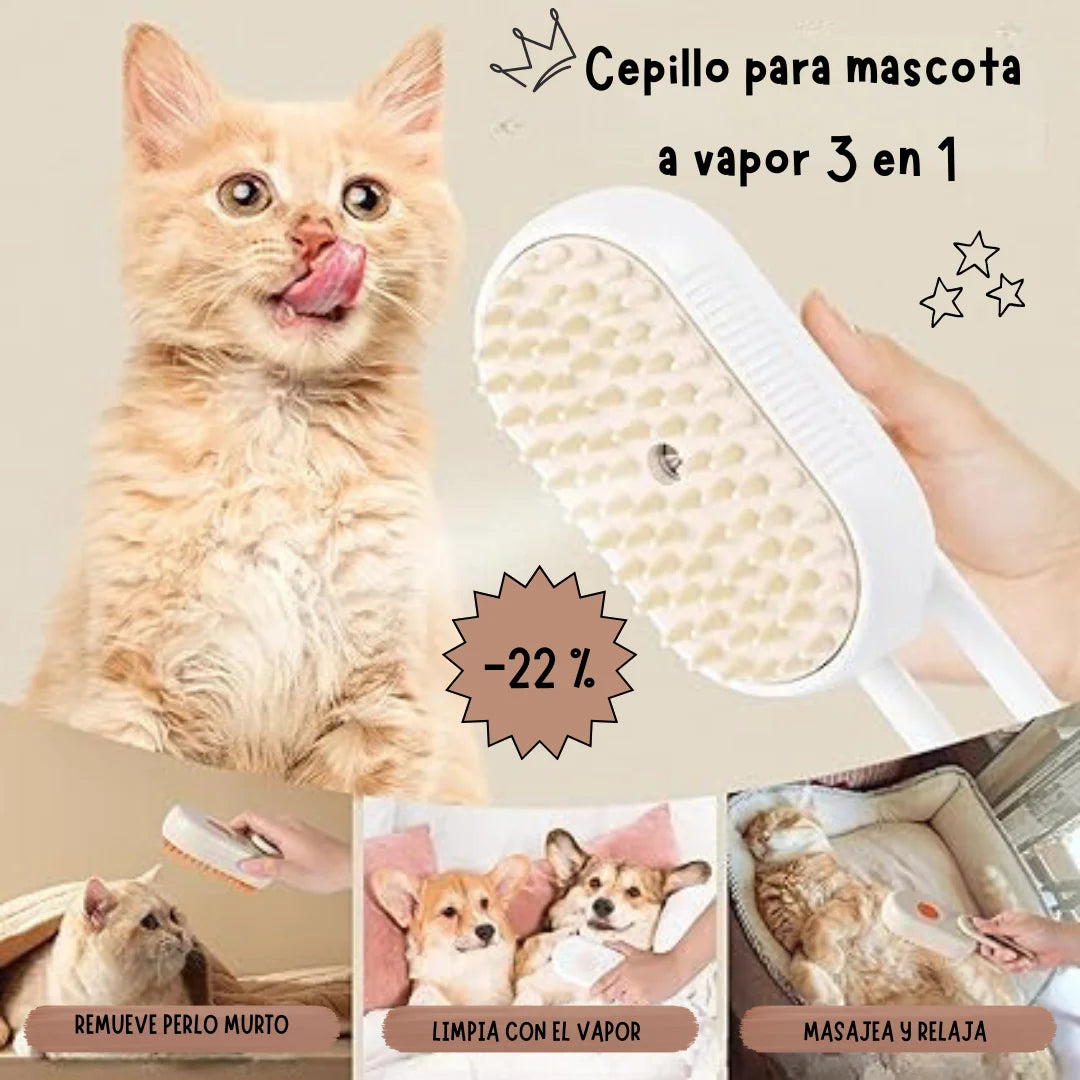 Cepillo para Mascotas Con Humidificador