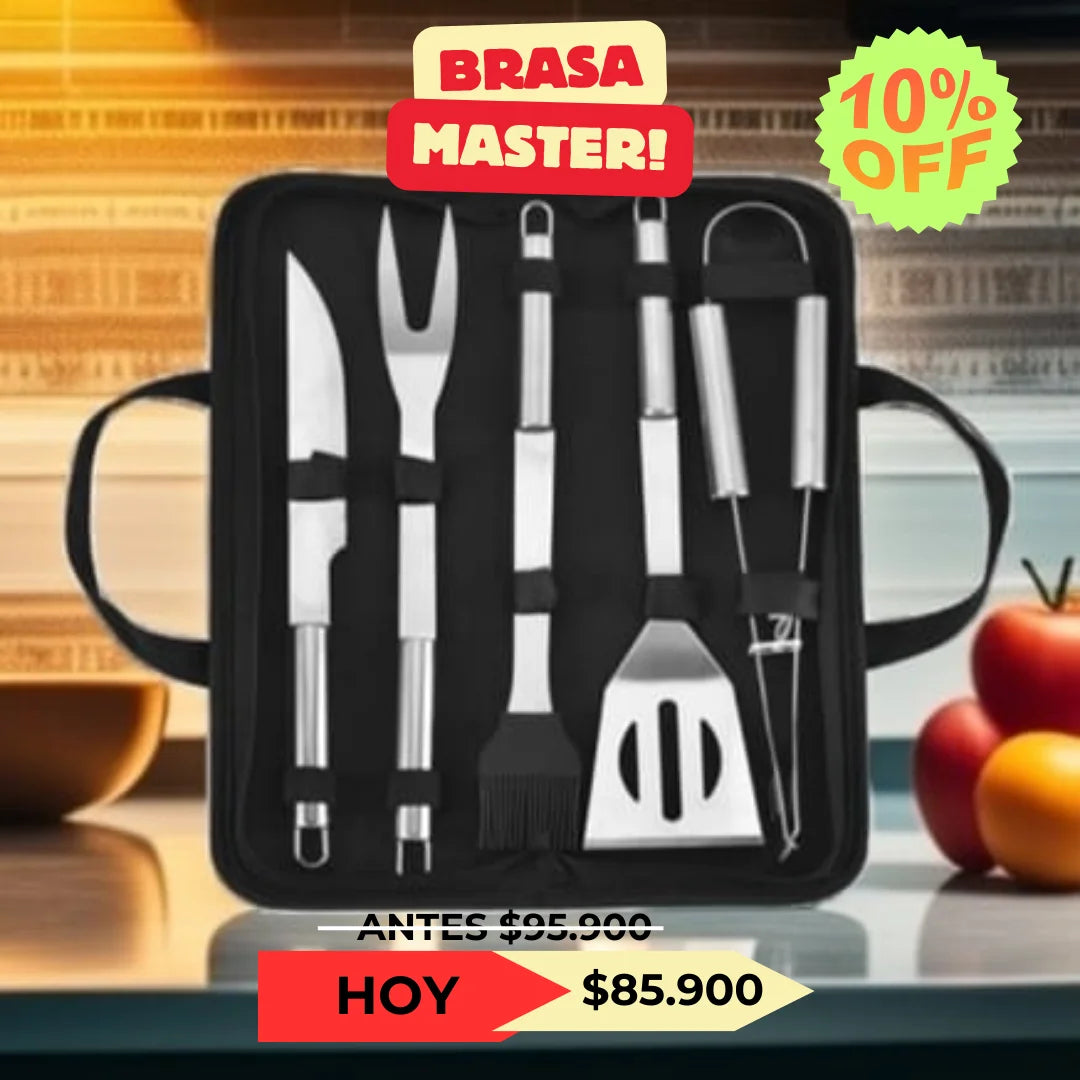 BRASA MÁSTER KIT PARRILLERO EN ACERO INOXIDABLE